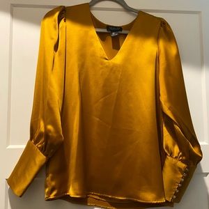 Gold Satin Blouse - Rachel Zoe